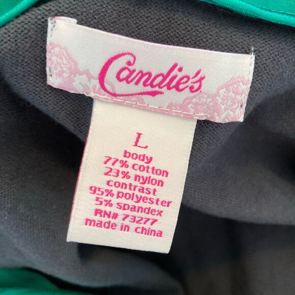 Y2K Candies Satin Green Low Scoop Neck Knit Vest Built in Shirt Layer Size Large - Picture 7 of 16